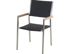 Set da pranzo da giardino 6 posti GROSSETO Vetro temperato Nero