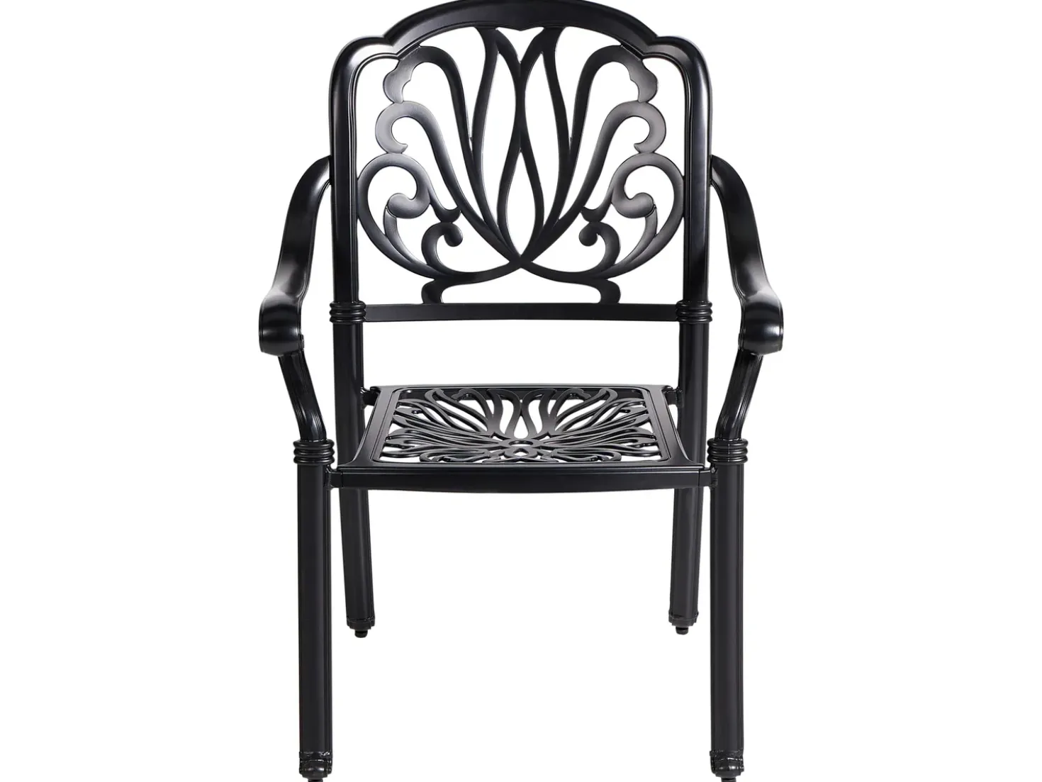 Set da pranzo da giardino 4 posti ANCONA con cuscini Metallo Nero
