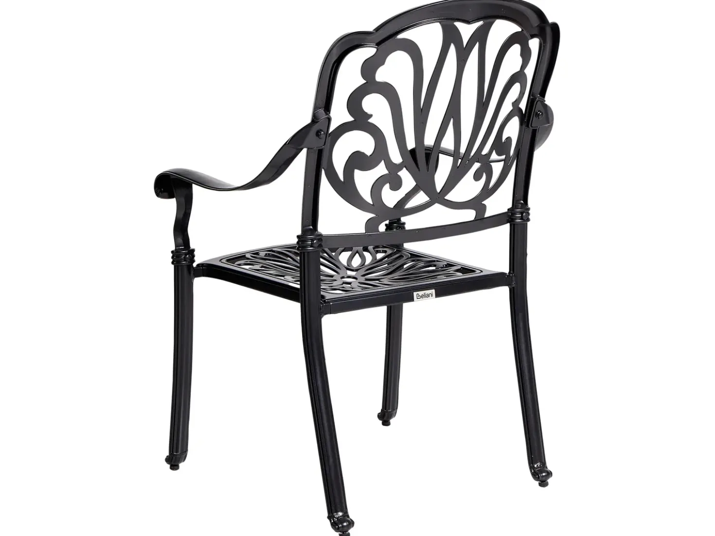 Set da pranzo da giardino 4 posti ANCONA con cuscini Metallo Nero