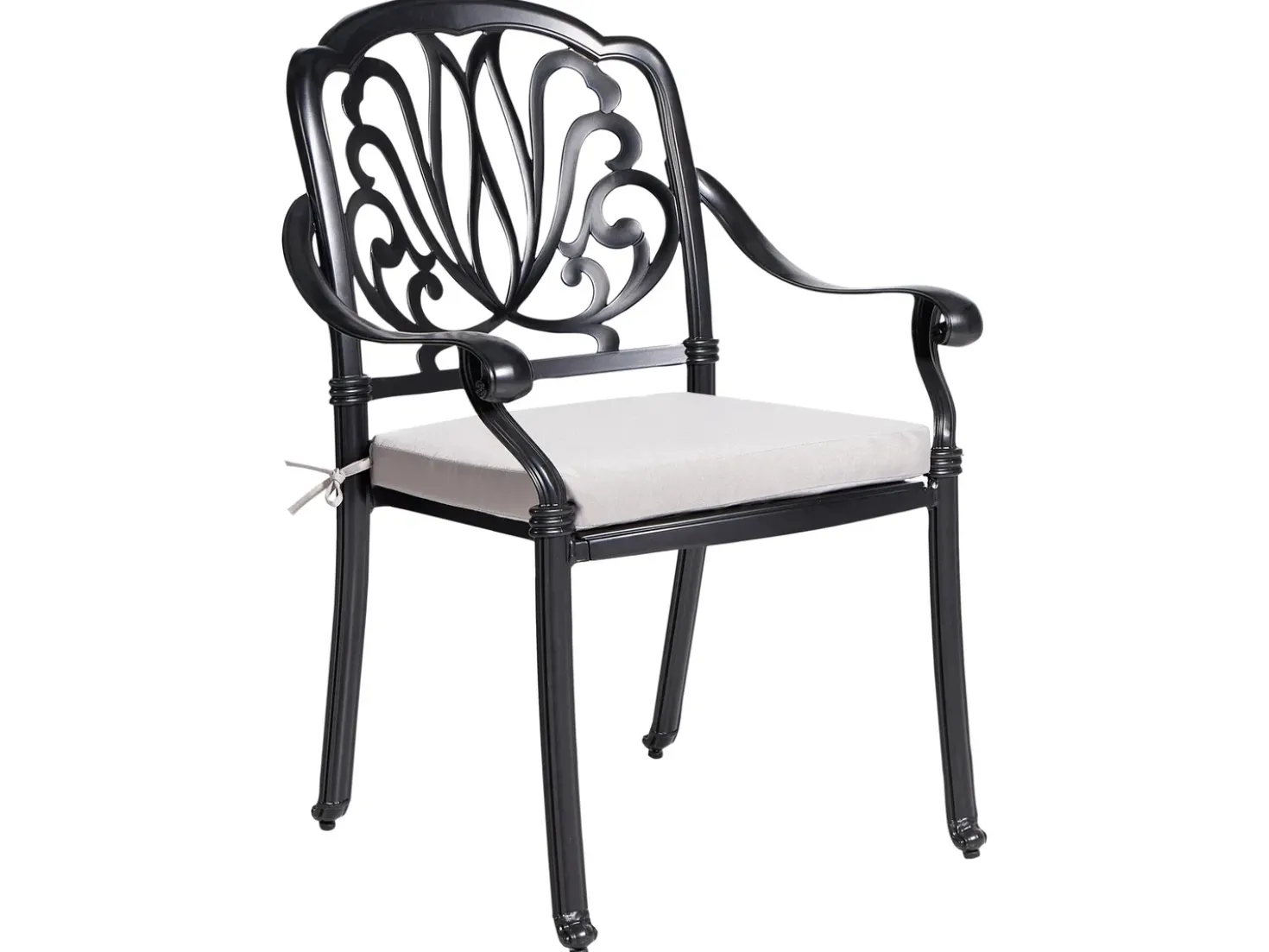 Set da pranzo da giardino 4 posti ANCONA con cuscini Metallo Nero