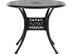Set da pranzo da giardino 4 posti ANCONA con cuscini Metallo Nero