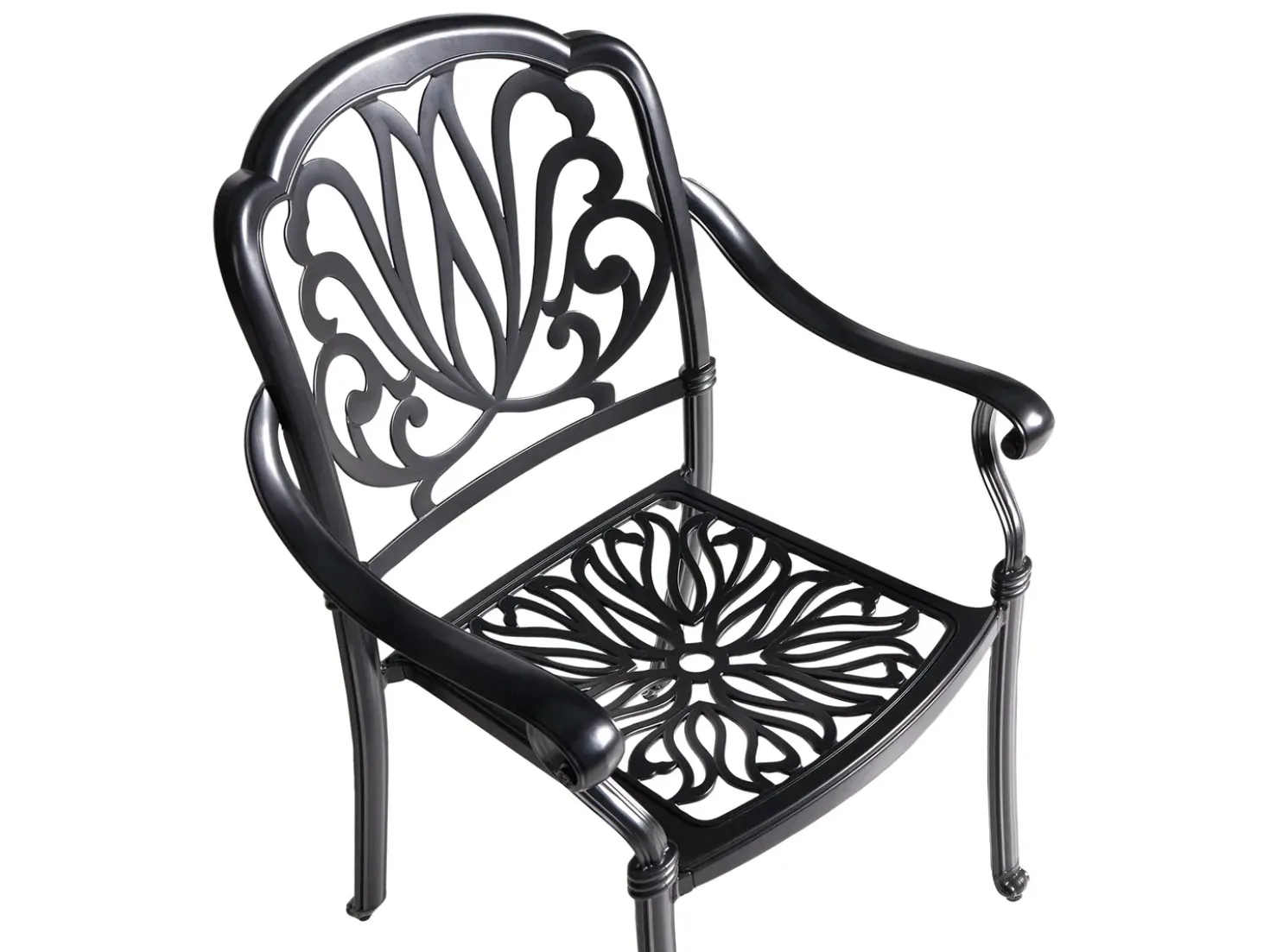Set da pranzo da giardino 4 posti ANCONA con cuscini Metallo Nero