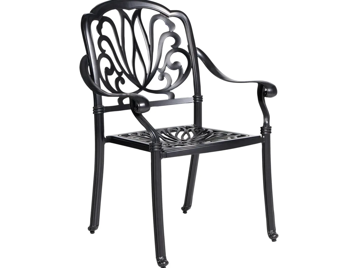 Set da pranzo da giardino 4 posti ANCONA con cuscini Metallo Nero