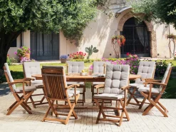 Set da pranzo da giardino 8 posti MAUI PREMIUM Legno d'acacia Tortora