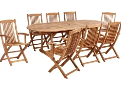 Set da pranzo da giardino 8 posti MAUI PREMIUM Legno d'acacia Tortora