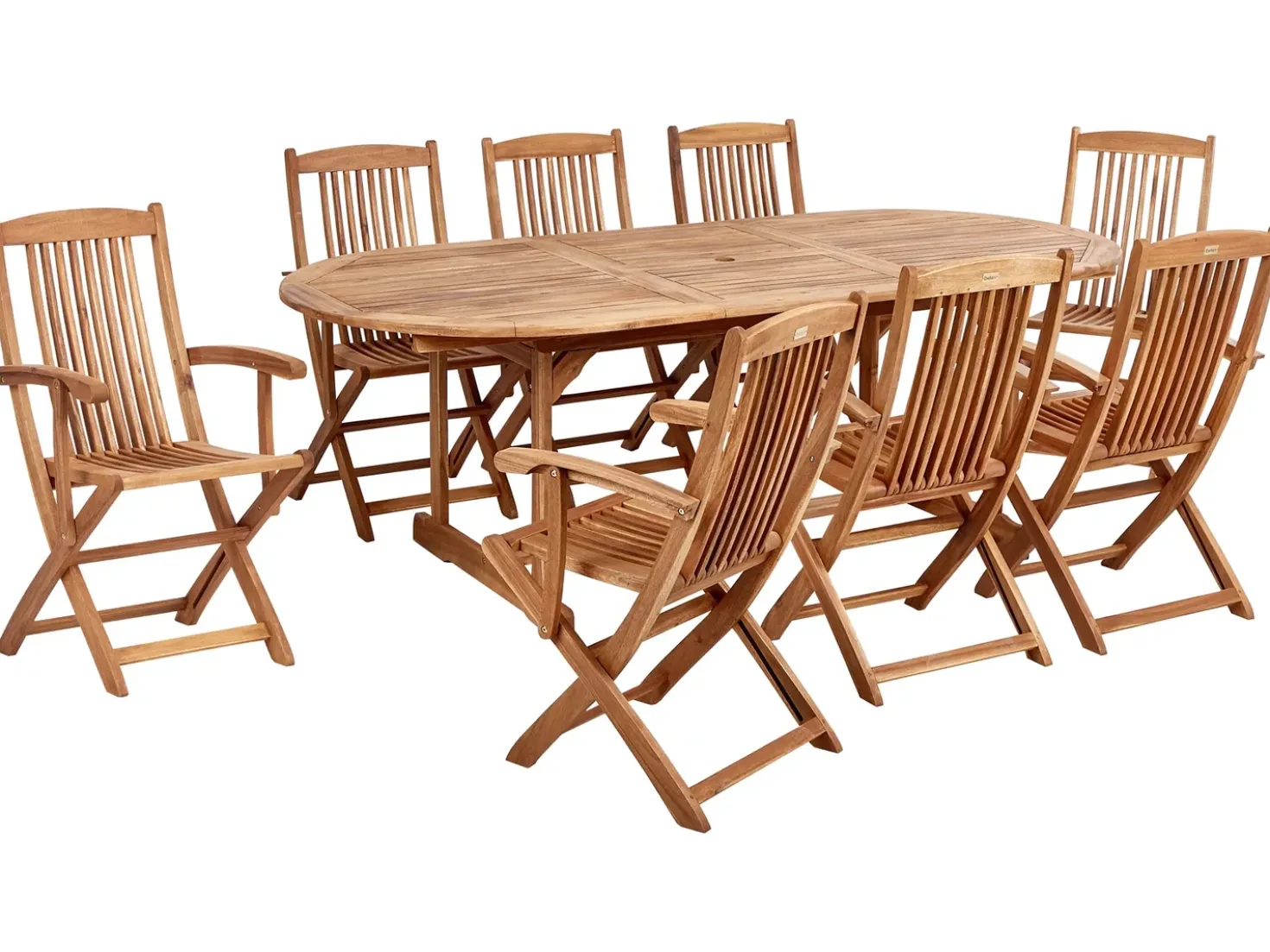 Set da pranzo da giardino 8 posti MAUI PREMIUM Legno d'acacia Tortora