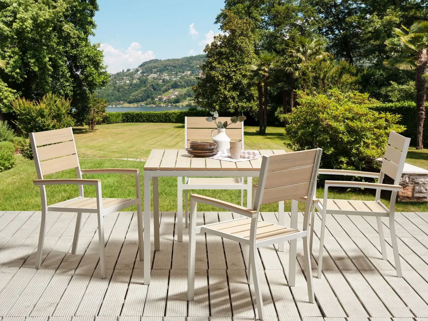 Set da pranzo da giardino 4 posti PRATO Beige