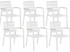 Set da pranzo da giardino 6 posti VALCANETTO/TAVIANO Metallo Bianco
