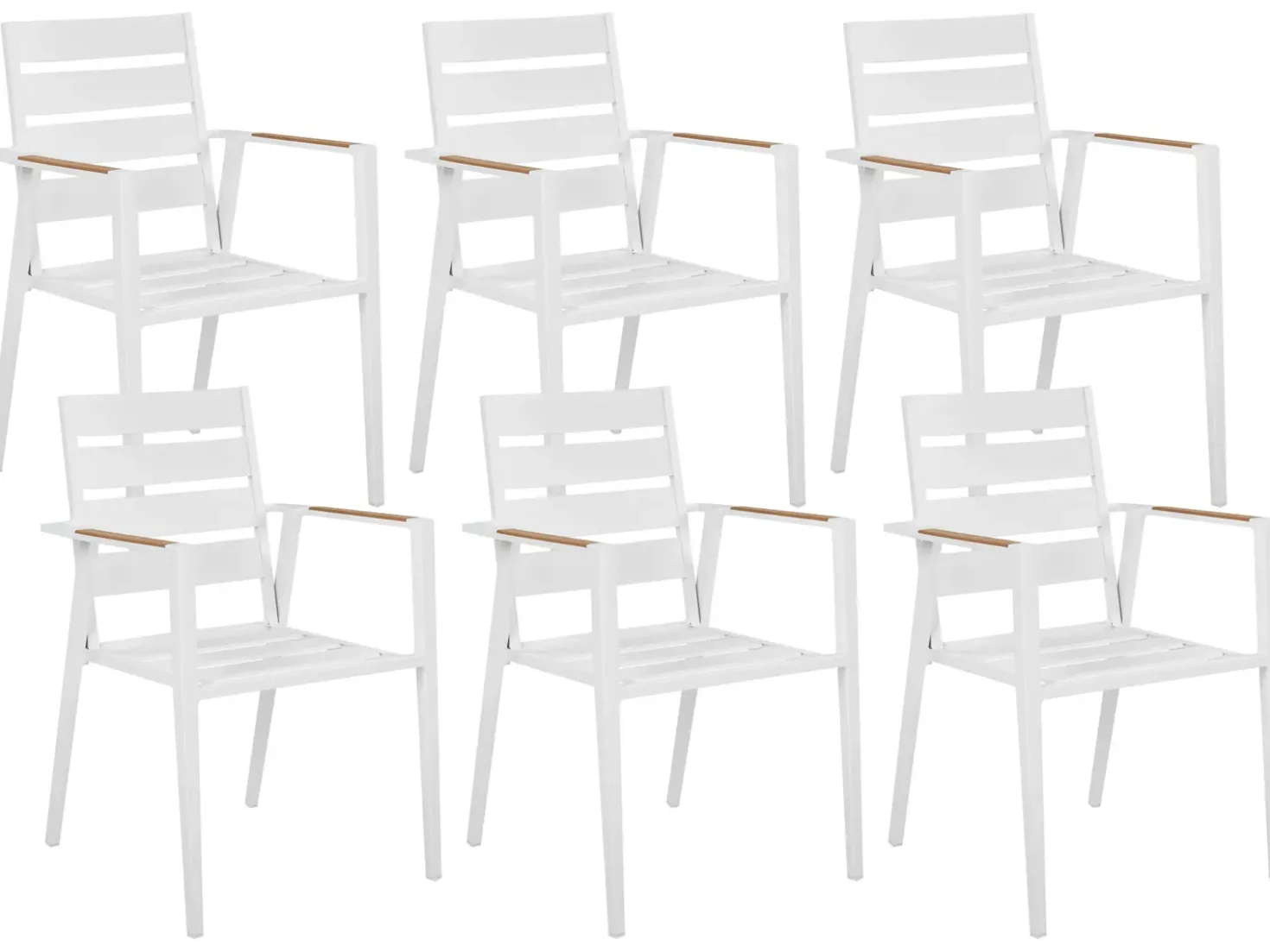 Set da pranzo da giardino 6 posti VALCANETTO/TAVIANO Metallo Bianco
