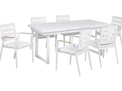 Set da pranzo da giardino 6 posti VALCANETTO/TAVIANO Metallo Bianco