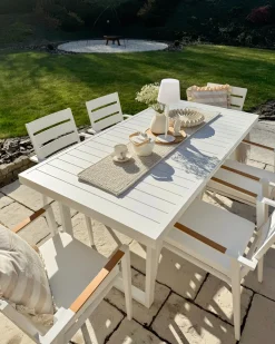 Set da pranzo da giardino 6 posti VALCANETTO/TAVIANO Metallo Bianco