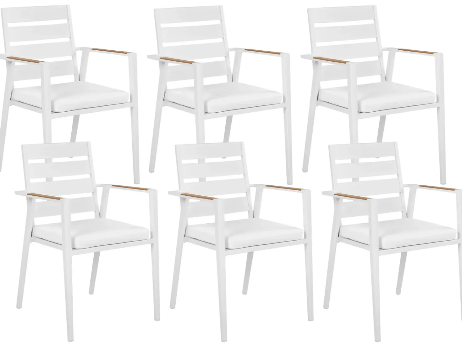 Set da pranzo da giardino 6 posti VALCANETTO/TAVIANO Metallo Bianco