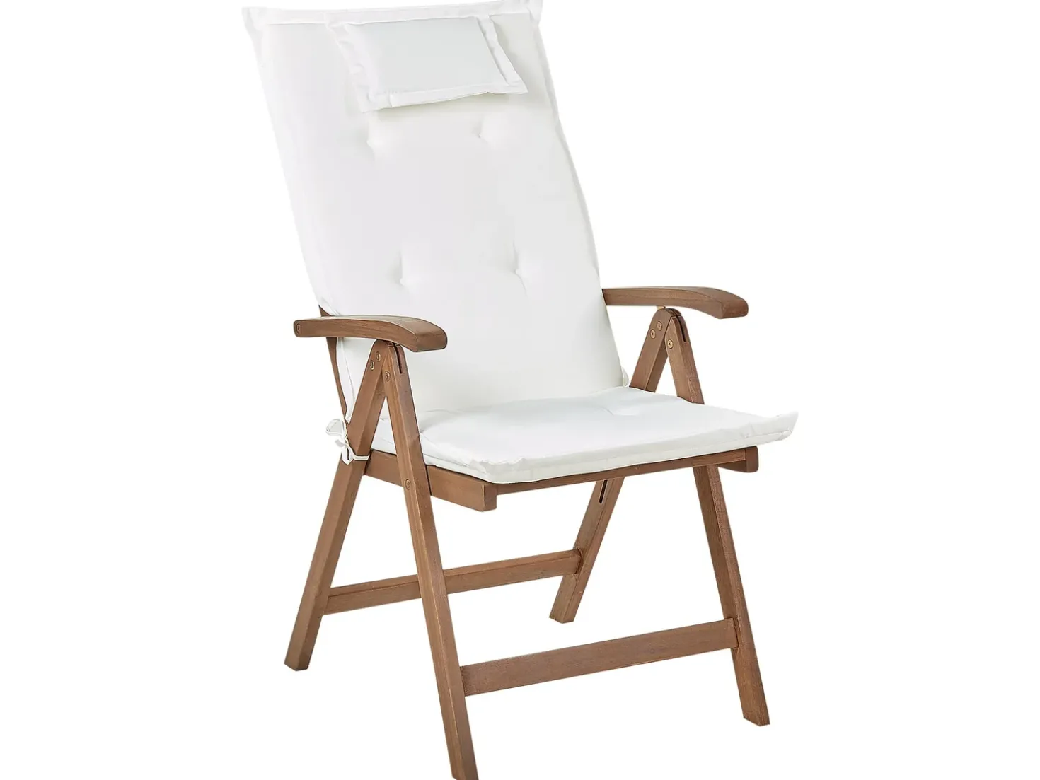 Set da pranzo da giardino 6 posti AMANTEA con cuscini Legno d'acacia Bianco sporco