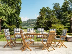 Set da pranzo da giardino 8 posti MAUI con cuscini Legno d'acacia Multicolore