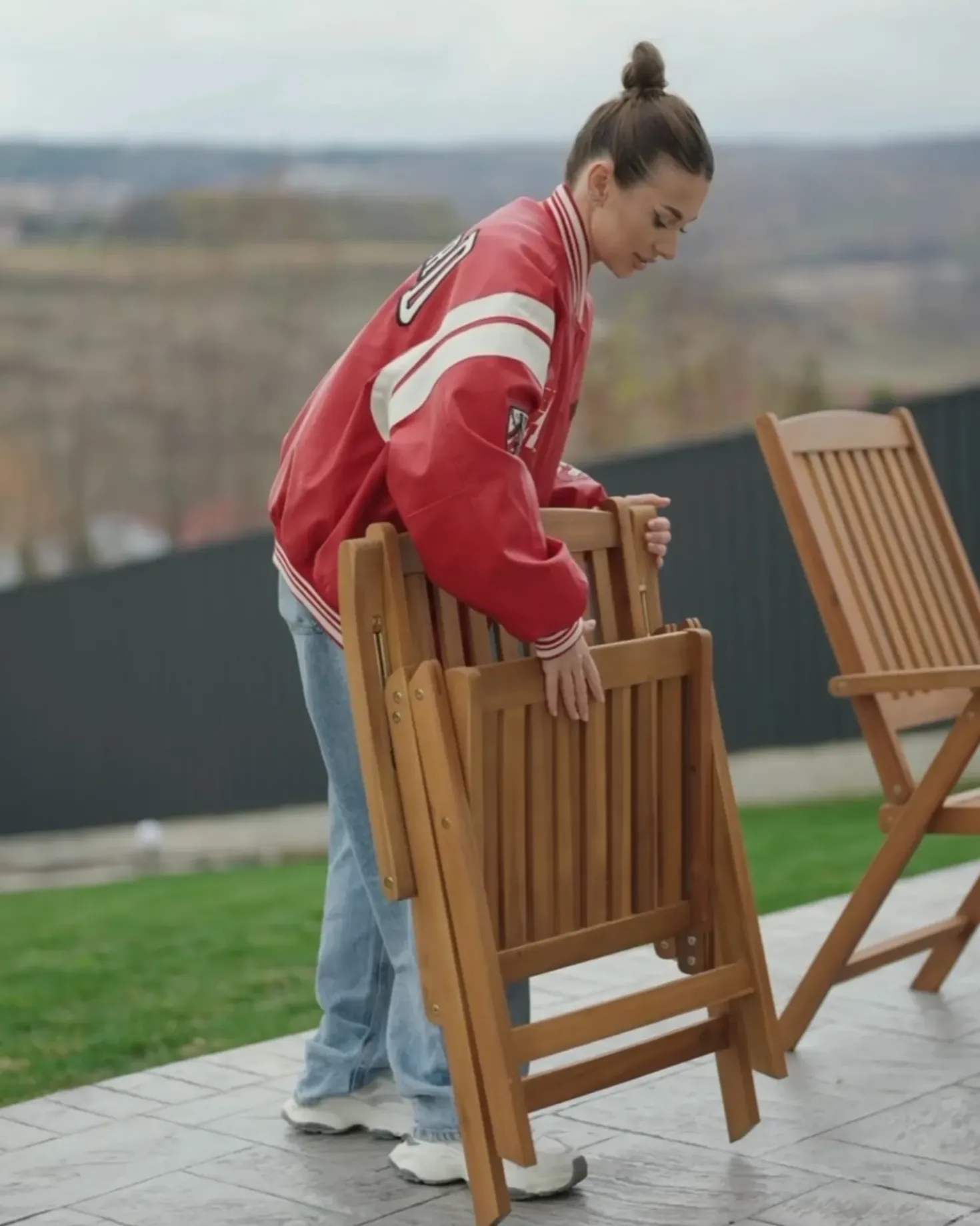 Set da pranzo da giardino 6 posti JAVA PREMIUM Legno d'acacia Beige chiaro