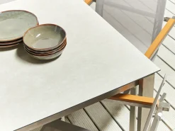 Set da pranzo da giardino 4 posti COSOLETO Vetro temperato Bianco