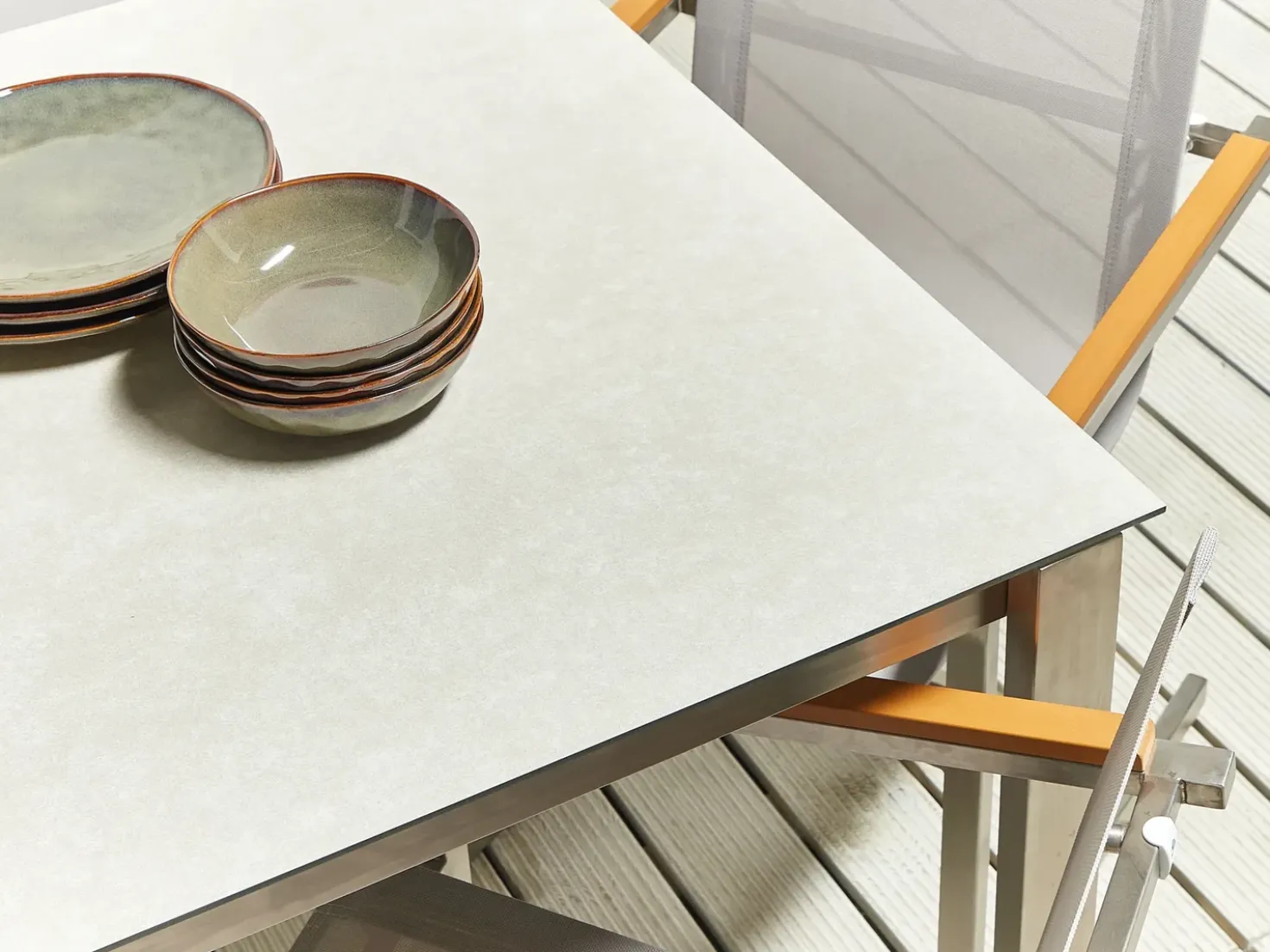 Set da pranzo da giardino 4 posti COSOLETO Vetro temperato Bianco