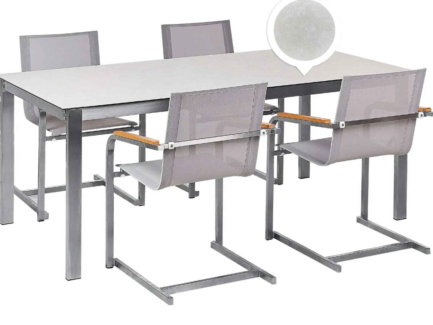 Set da pranzo da giardino 4 posti COSOLETO Vetro temperato Bianco