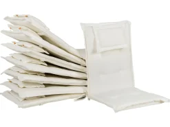 Set da pranzo da giardino 8 posti MAUI II con cuscini Legno d'acacia Bianco sporco