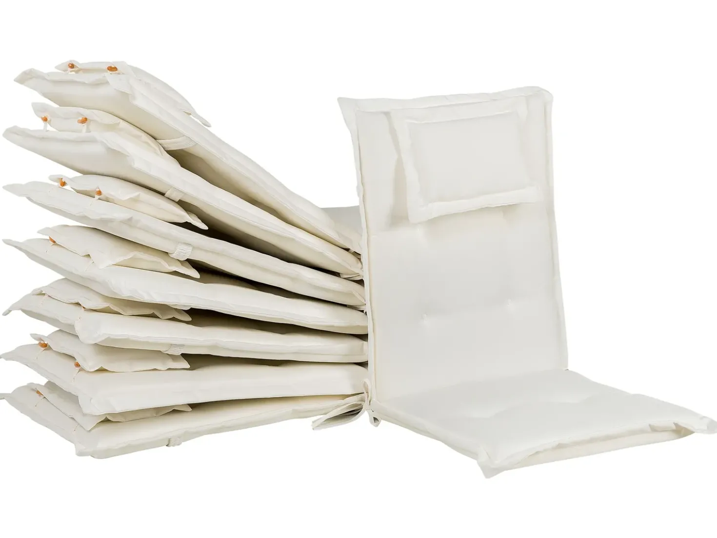 Set da pranzo da giardino 8 posti MAUI II con cuscini Legno d'acacia Bianco sporco