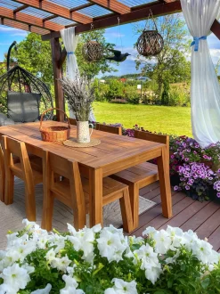 Set da pranzo da giardino 6 posti LIVORNO Legno d'acacia Marrone