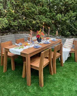 Set da pranzo da giardino 6 posti LIVORNO Legno d'acacia Marrone