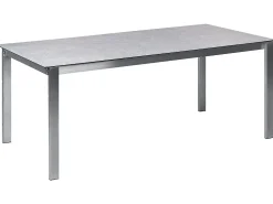 Set da pranzo da giardino 6 posti COSOLETO/GROSSETO Vetro temperato Effetto marmo Grigio