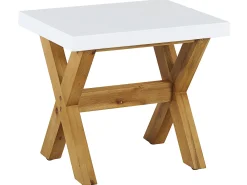 Set da pranzo da giardino con panche e sgabelli 8 posti OLBIA Cemento Bianco