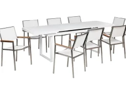 Set da pranzo da giardino 8 posti VALCANETTO/GROSSETO Metallo Bianco