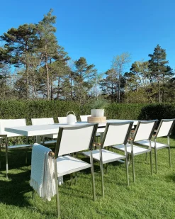 Set da pranzo da giardino 8 posti VALCANETTO/GROSSETO Metallo Bianco