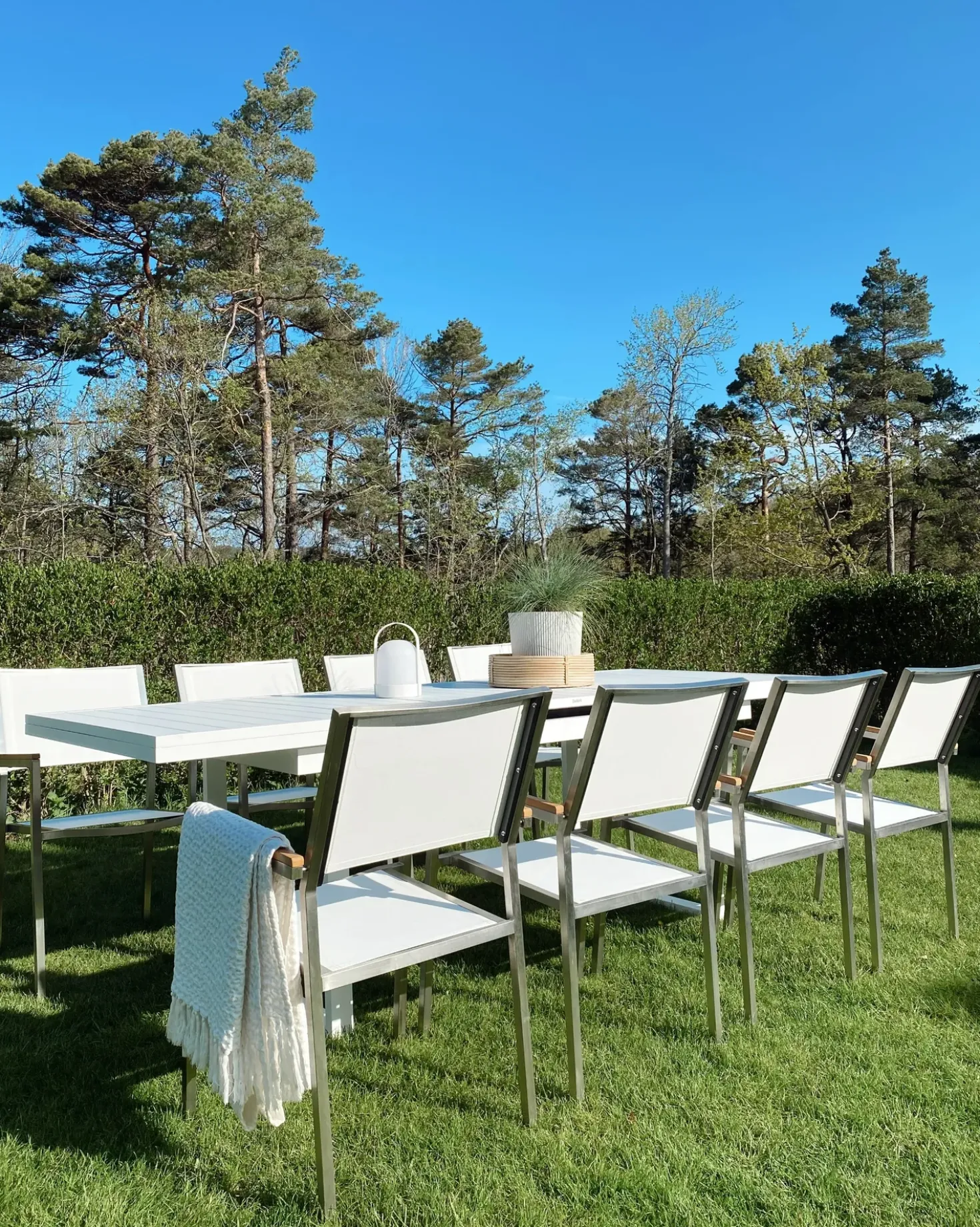 Set da pranzo da giardino 8 posti VALCANETTO/GROSSETO Metallo Bianco