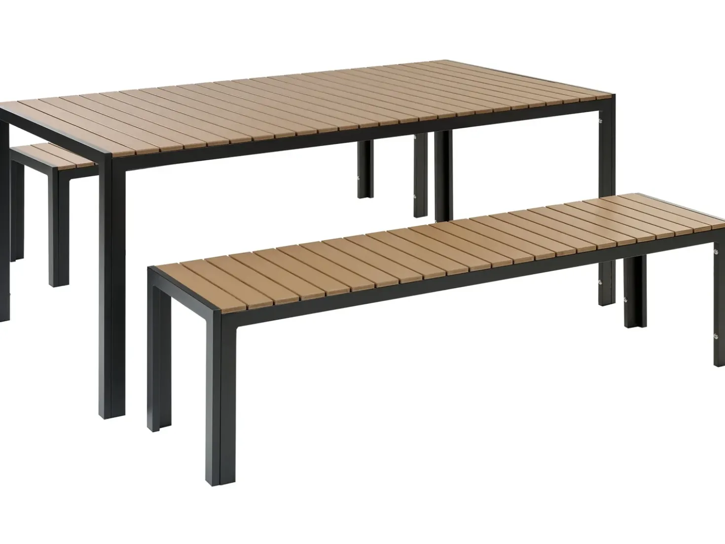 Set da pranzo da giardino con panche 6 posti NARDO Marrone/Nero