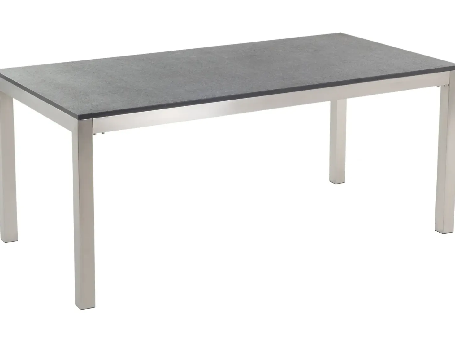 Set da pranzo da giardino 6 posti GROSSETO Granito fiammato Nero/Beige