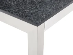 Set da pranzo da giardino 6 posti GROSSETO Granito fiammato Nero/Beige