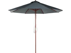 Set da pranzo da giardino 8 posti MAUI II con Ombrellone Legno d'acacia Bianco sporco