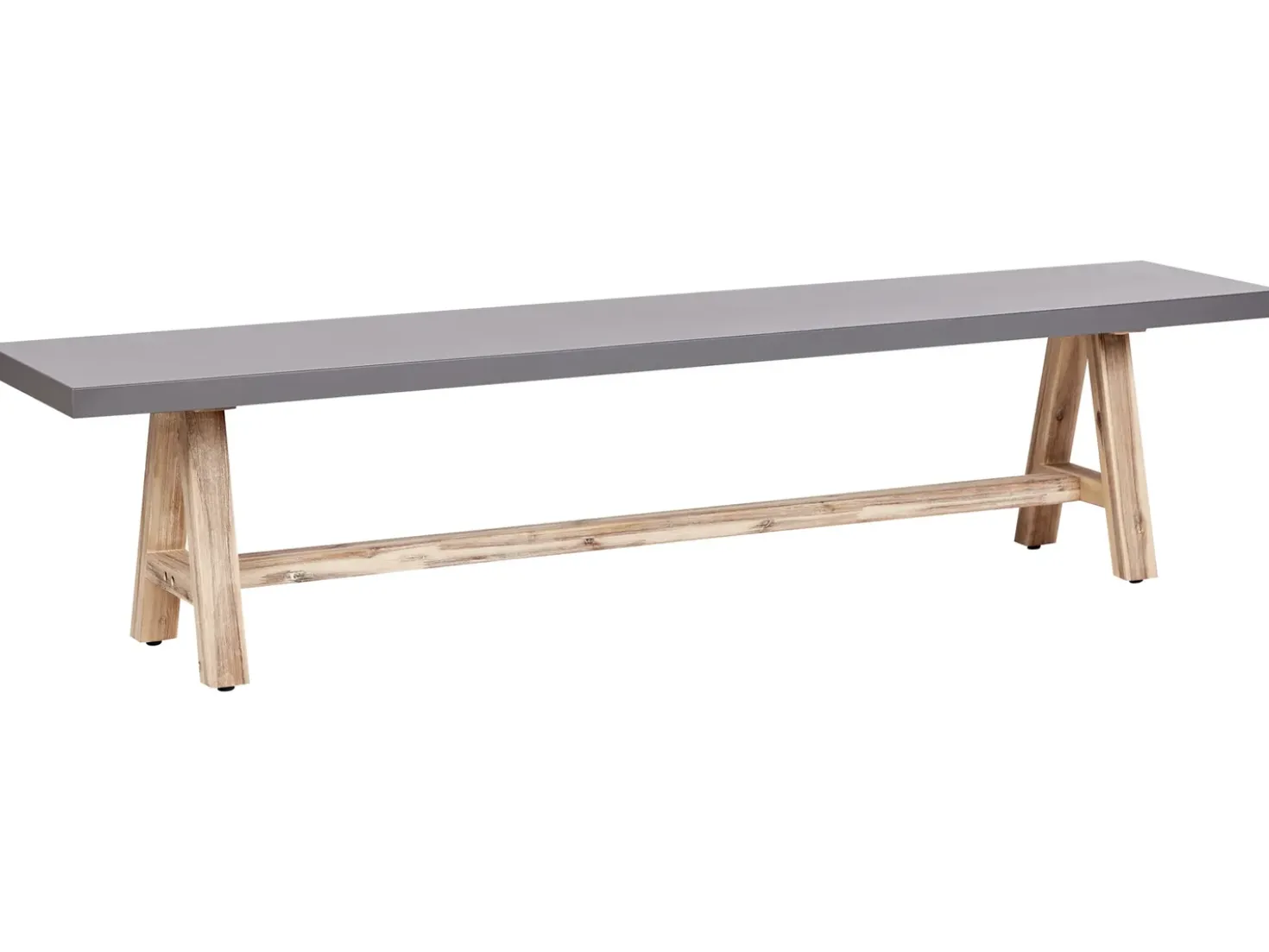 Set da pranzo da giardino con panche 6 posti TONNARE Cemento Grigio