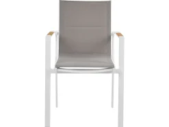 Set da pranzo da giardino 4 posti MALETTO/BUSSETO Metallo Effetto marmo Grigio