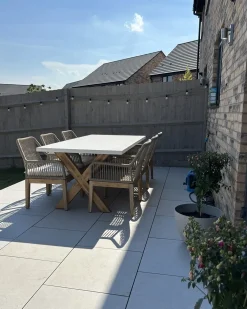 Set da pranzo da giardino 6 posti OLBIA con cuscini Beige