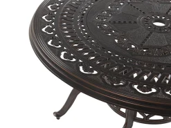 Set da pranzo da giardino 4 posti SALENTO con cuscini Metallo Marrone scuro