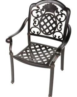 Set da pranzo da giardino 4 posti SALENTO con cuscini Metallo Marrone scuro