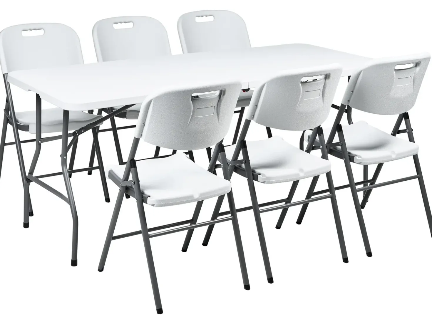 Set da pranzo da giardino 6 posti CUGNOLI Pieghevole Bianco