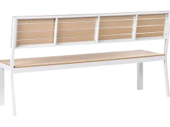 Set da pranzo da giardino con panche 6 posti COMO Beige