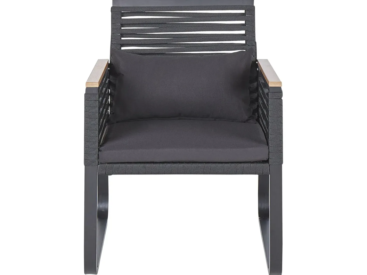 Set da pranzo da giardino 4 posti CANETTO con cuscini Metallo Nero