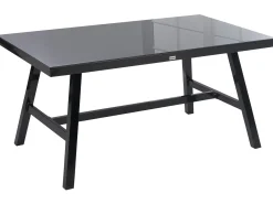 Set da pranzo da giardino 4 posti CANETTO con cuscini Metallo Nero