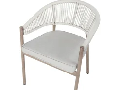 Set da pranzo da giardino 6 posti FLAVIA con cuscini Metallo Tortora