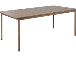 Set da pranzo da giardino 6 posti FLAVIA con cuscini Metallo Tortora