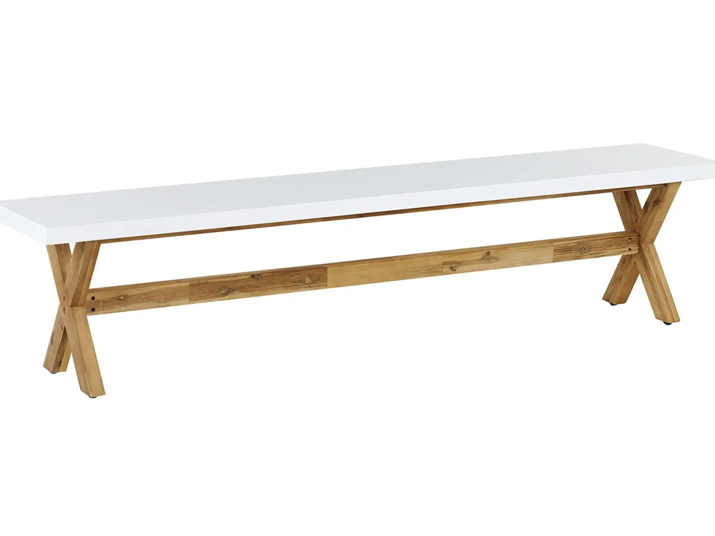Set da pranzo da giardino con panche 6 posti OLBIA Cemento Bianco