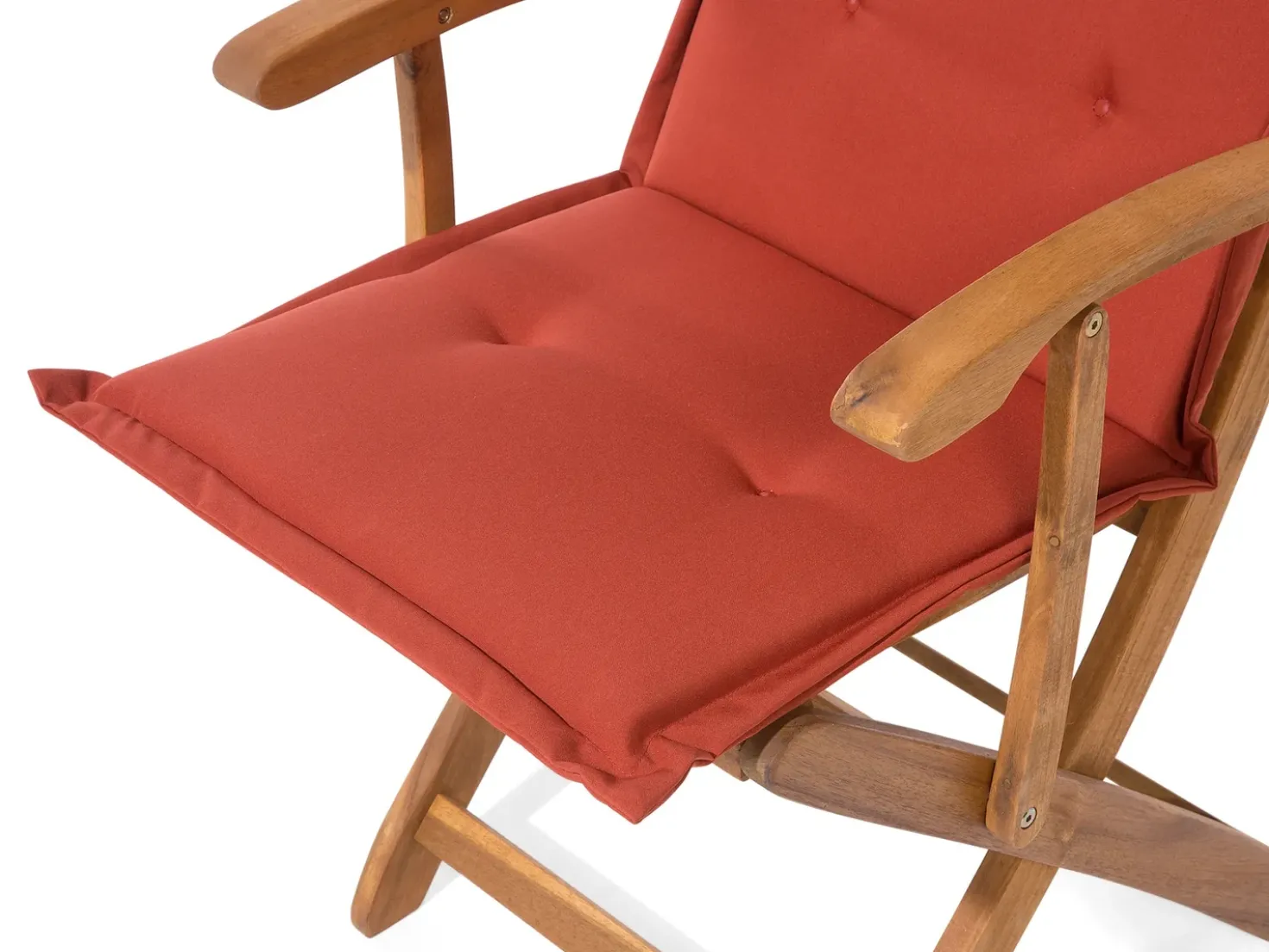 Set da pranzo da giardino 8 posti MAUI con cuscini Legno d'acacia Rosso scuro