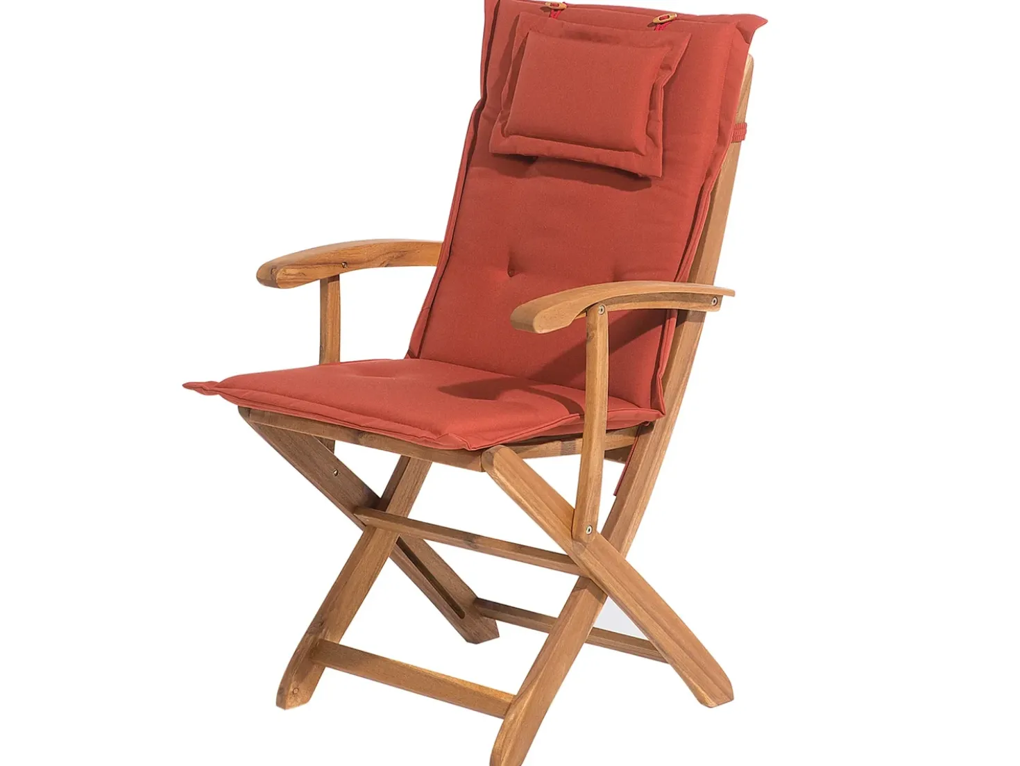 Set da pranzo da giardino 8 posti MAUI con cuscini Legno d'acacia Rosso scuro