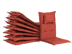 Set da pranzo da giardino 8 posti MAUI con cuscini Legno d'acacia Rosso scuro
